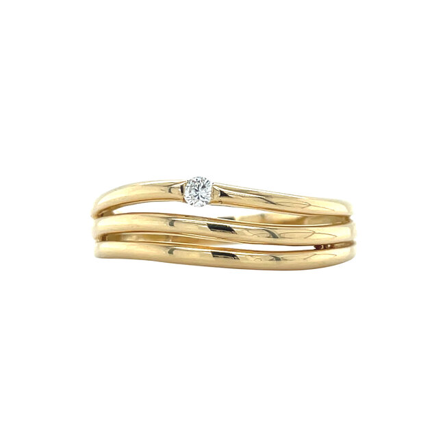 Goldener Ring mit Diamant 18 Karat