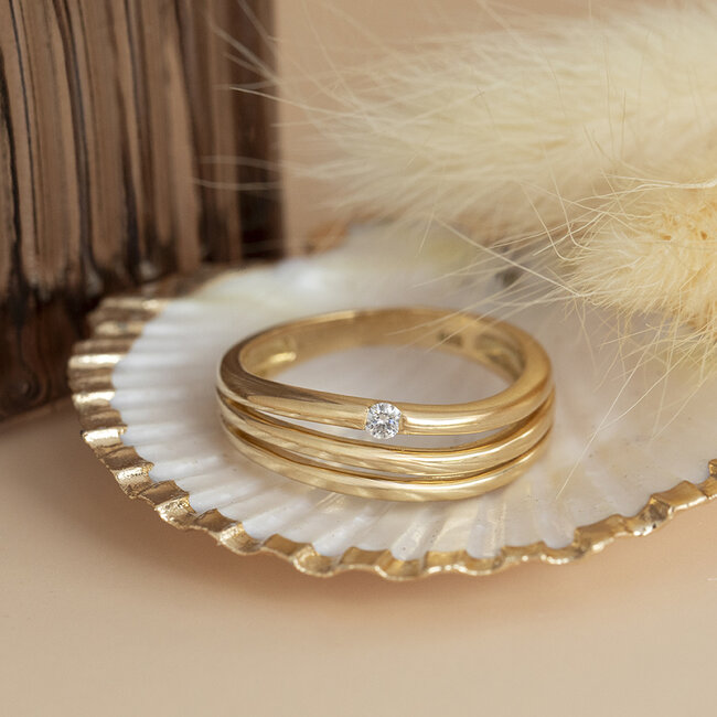 Gouden ring met diamant 18 karaat