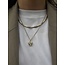 Goldener Choker Bicolor 45 cm 14 Karat