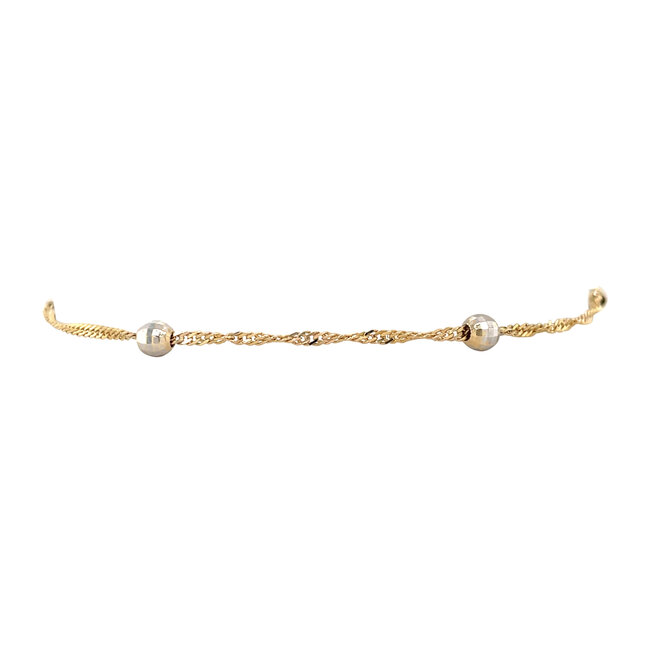 Gouden armband bicolour 18.5 cm 14 karaat