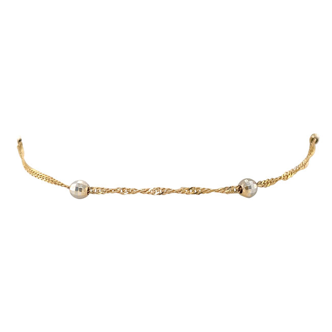 Gouden armband bicolour 18.5 cm 14 karaat