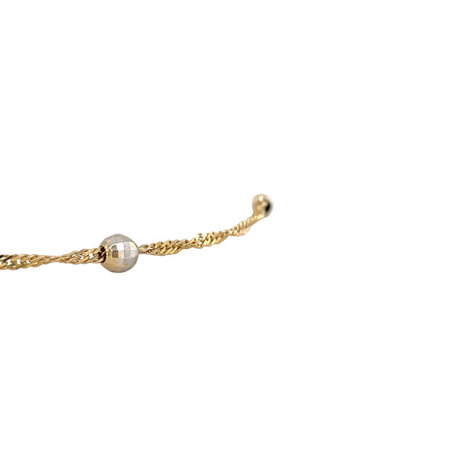 Gouden armband bicolour 18.5 cm 14 karaat