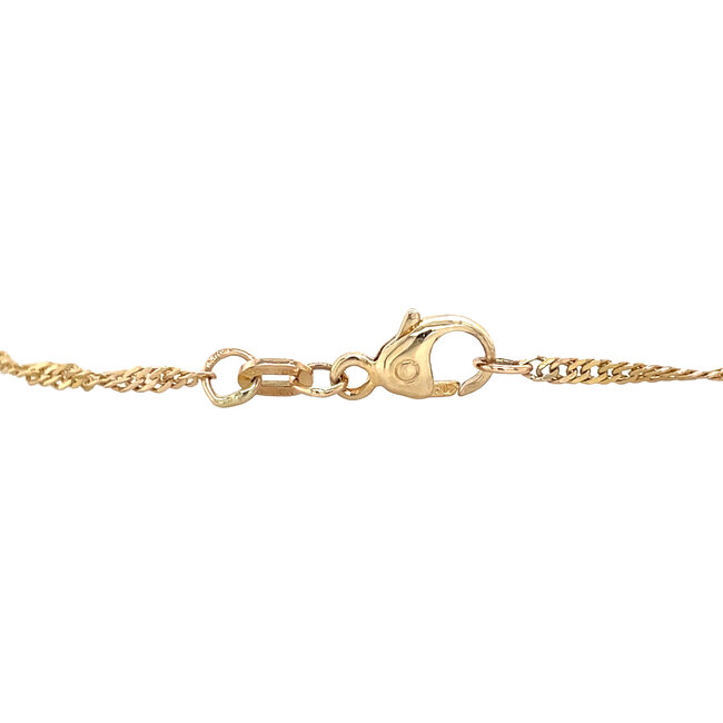Gouden armband bicolour 18.5 cm 14 karaat