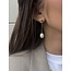 Goldene Ohrstecker mit Diamant und Perle 14 Karat