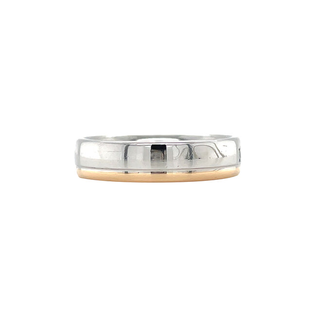 Platinum ring with gold and diamond Pt950/750