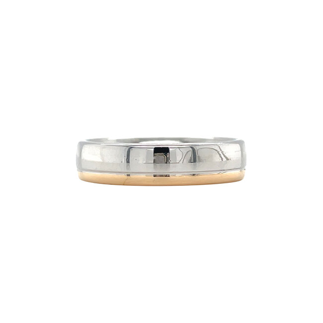 Platinum ring with gold and diamond Pt950/750