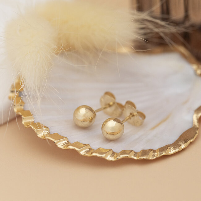 Goldene Kugel-Ohrstecker 14 Karat