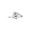 White gold hammered ring with diamond 18 karat