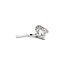 White gold hammered ring with diamond 18 karat