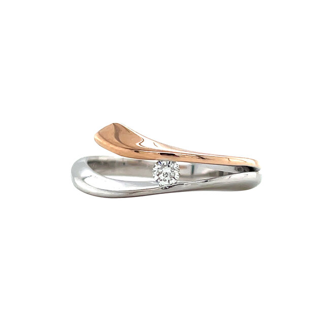 Weißgoldener Schlagring mit Diamant 14 Karat
