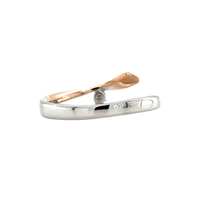 Witgouden slagring met diamant 14 karaat