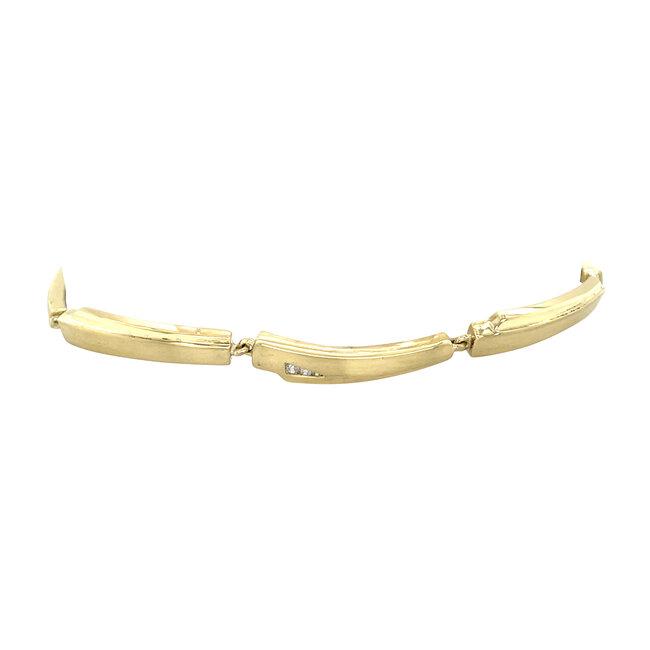 Gold bracelet with zirconia 19.5 cm 14 karat