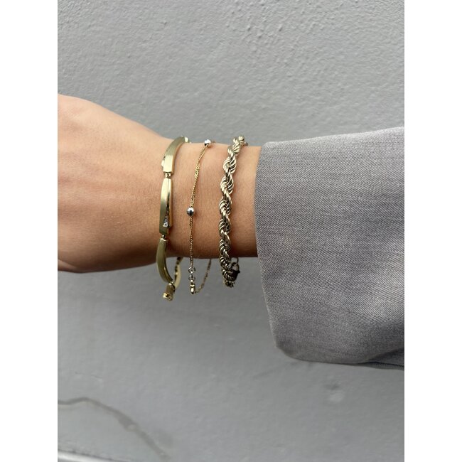 Gold bracelet with zirconia 19.5 cm 14 karat