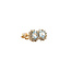 Gouden entourage oorstekers met topaas en diamant 14 karaat* nieuw