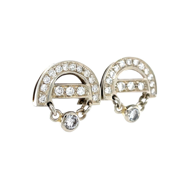 Weißgoldene Ohrstecker mit Diamant 18 Karat