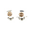 White gold stud earrings with diamond 18 karat