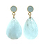 Gold stud earrings with gemstone 14 karat
