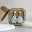 Gold stud earrings with gemstone 14 karat