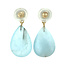 Gold stud earrings with gemstone 14 karat