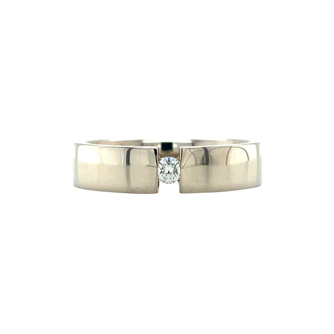 White gold clamp ring with diamond 14 karat