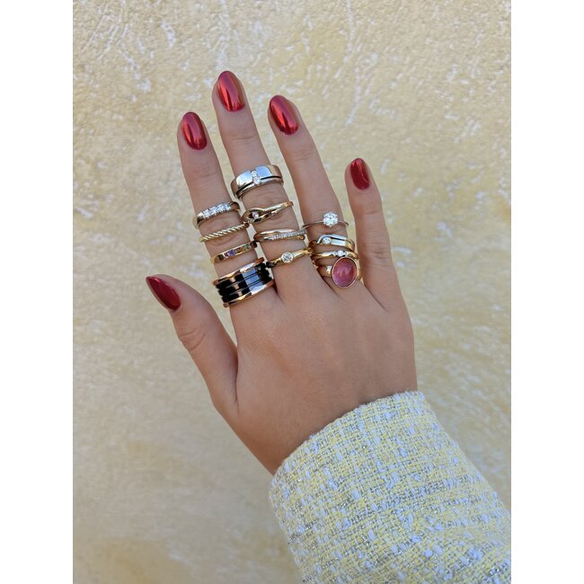 Weißgoldener Klemmring mit Diamant 14 Karat