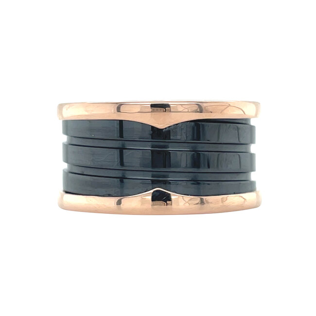 Roségoldener Bvlgari Ring B.zero1 Keramik 18 Karat