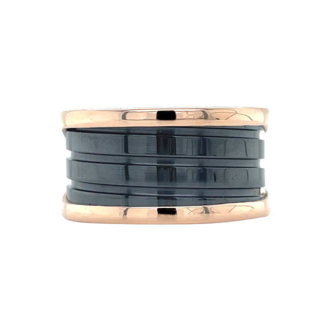 Roségoldener Bvlgari Ring B.zero1 Keramik 18 Karat