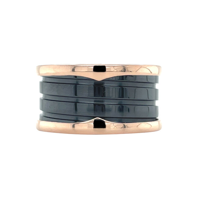 Roségoldener Bvlgari Ring B.zero1 Keramik 18 Karat