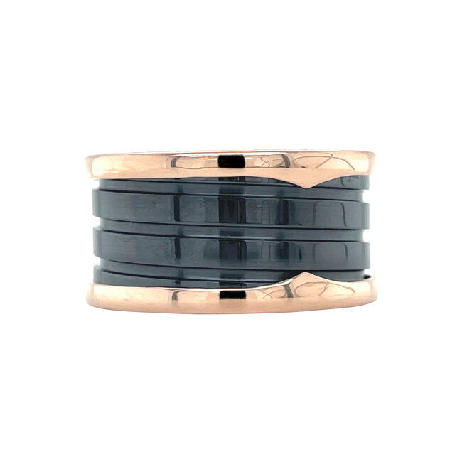Rose gold Bvlgari ring B.zero1 ceramic 18 karat