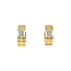Gold hinged hoop earrings with diamond 14 karat