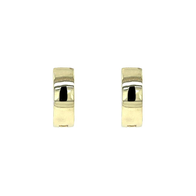 Gold hinged hoop earrings with diamond 14 karat