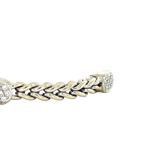 Witgouden armband met diamant 20.5 cm 14 karaat