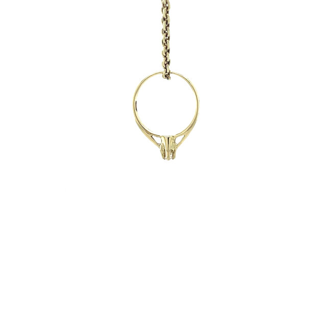 Gold pendant ring with diamond 14 karat