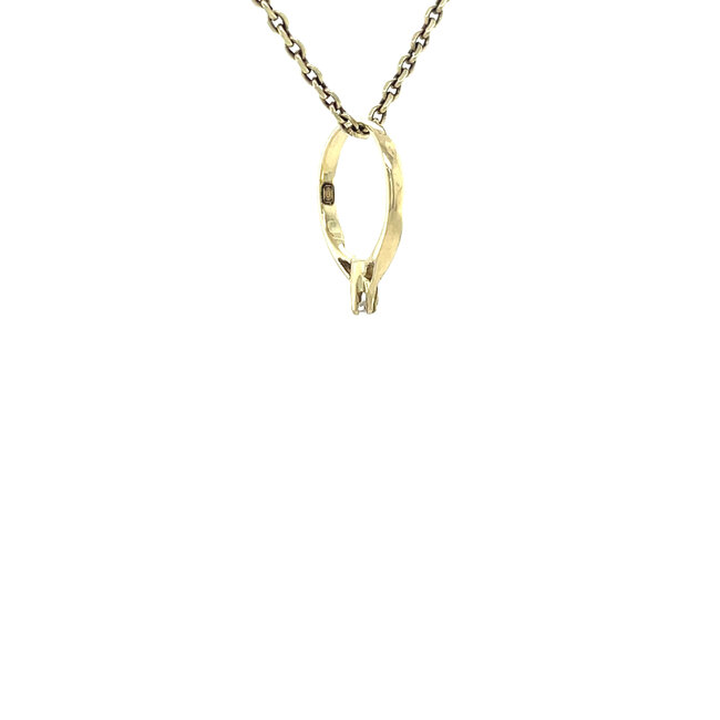 Gold pendant ring with diamond 14 karat