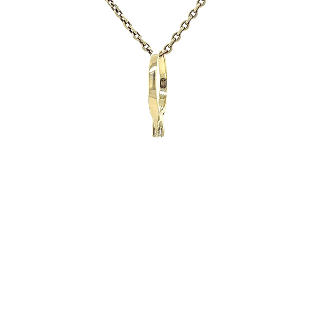 Gold pendant ring with diamond 14 karat