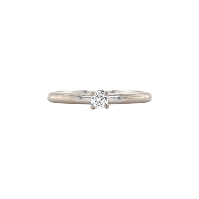 White gold solitaire ring with diamond 14 karat