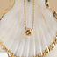 Gouden collier met citrien en diamant 40 cm 18 karaat