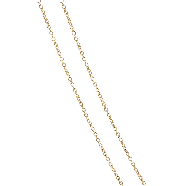 Gouden collier met citrien en diamant 40 cm 18 karaat