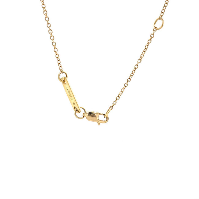 Gouden collier met citrien en diamant 40 cm 18 karaat