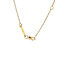 Gouden collier met citrien en diamant 40 cm 18 karaat