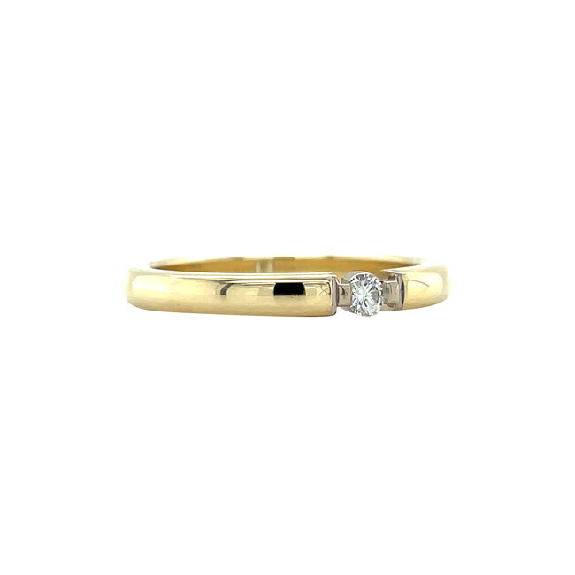 Goldener Ring mit Diamant 14 Karat