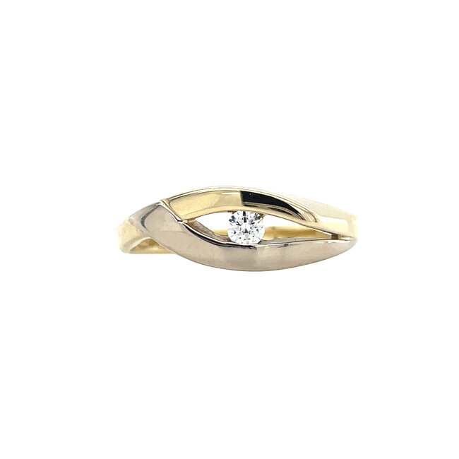 Gold ring with zirconia 14 karat
