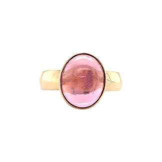 Gold ring with colored gemstone