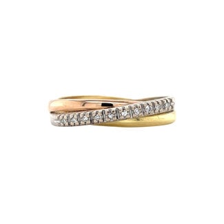 Tricolour gouden ring diamant