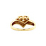 Gold heart ring with diamond 14 kt