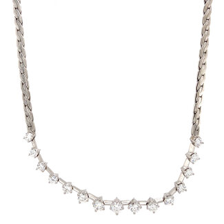 Weißgoldener Choker mit Diamant 42 cm 18 kt