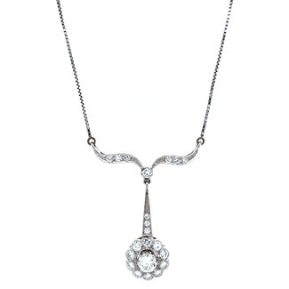 Weißgoldener Choker mit Diamant 14 Karat