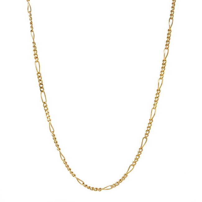 Goldene Figaro-Kette 43 cm 14 Karat