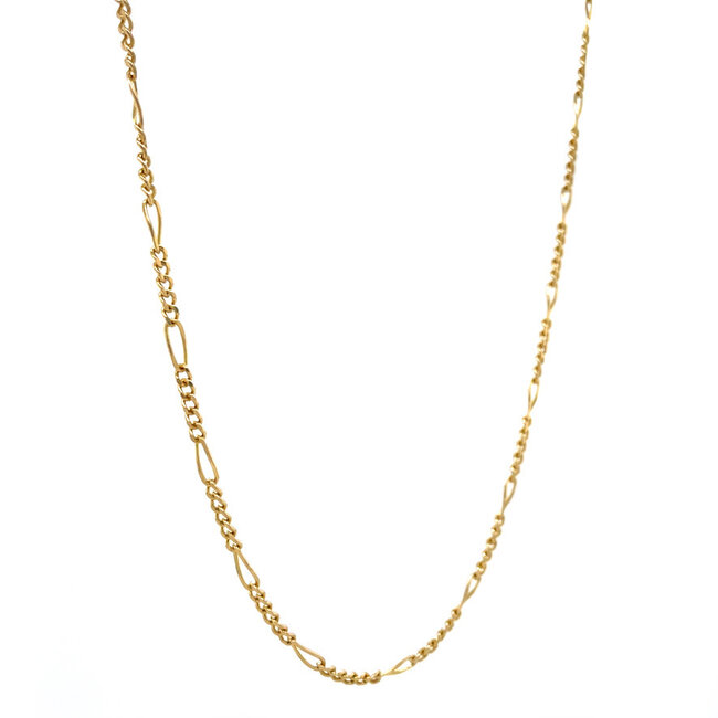 Goldene Figaro-Kette 43 cm 14 Karat