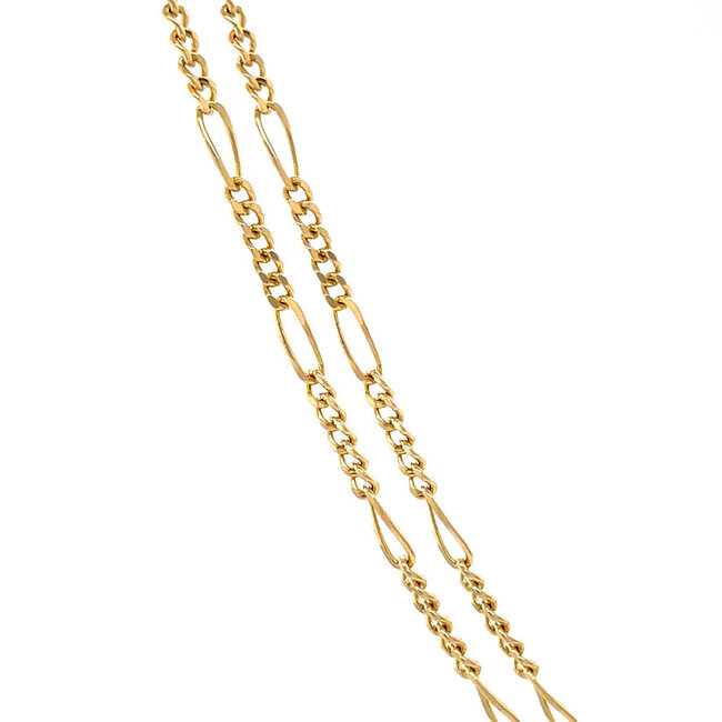 Goldene Figaro-Kette 43 cm 14 Karat